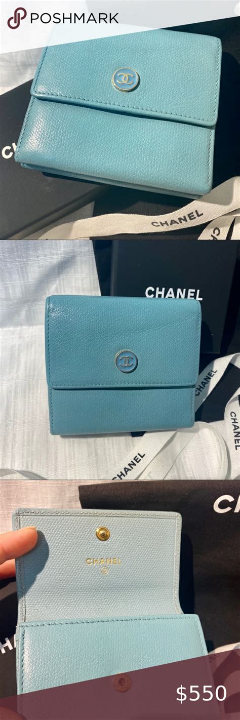 chanel light blue wallet